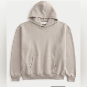 Hollister Men's Hooded Boxy Fit Pullover Sweatshirt in Tan XS